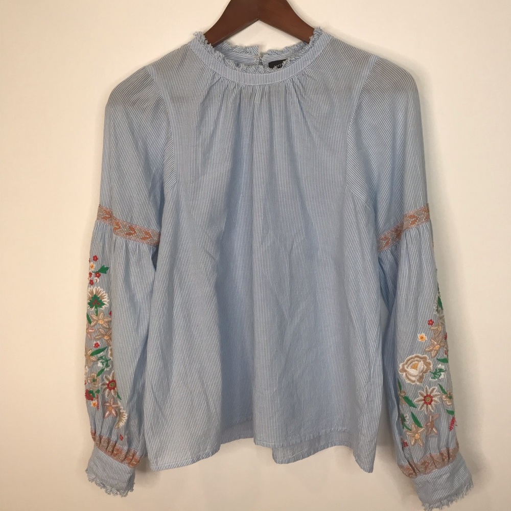 Anthropologie Antik Batik Embroidered Blouse